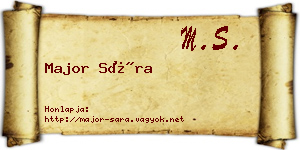 Major Sára névjegykártya