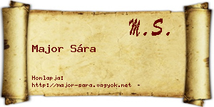 Major Sára névjegykártya