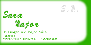 sara major business card