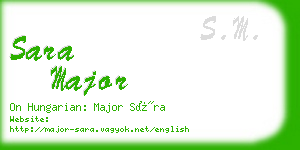 sara major business card